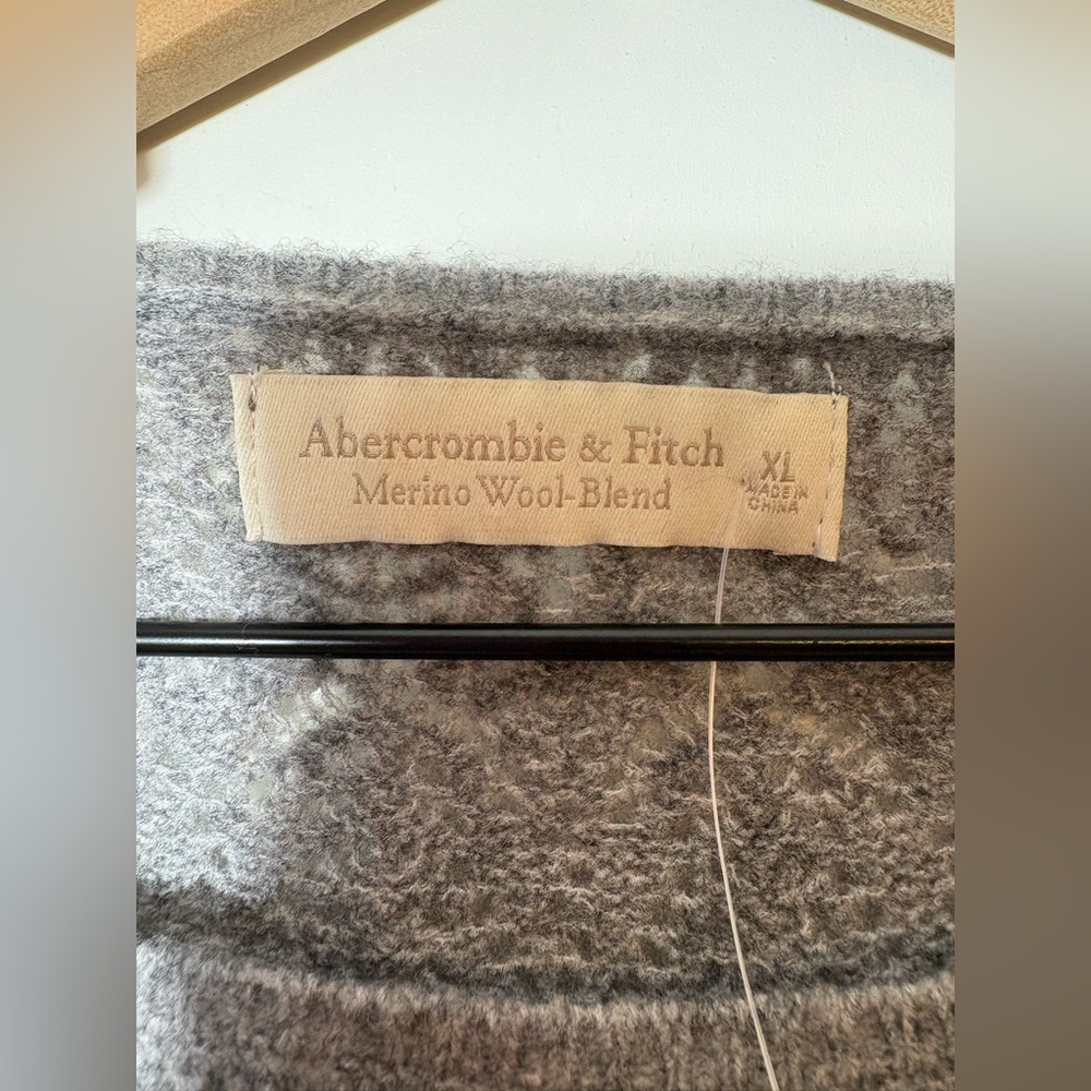 Abercrombie & Fitch NWT merino wool blend Gray Women's Sweater Sz XL - Picture 8 of 9